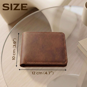 Portefeuille homme en cuir de vachette premium, fin, pliable, anti-RFID, vente en gros, fournisseur OEM, logo personnalisé, export, à vendre - Product Image 3