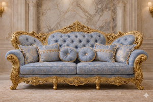 Juego de Sofás de Lujo Estilo Palacio Maharani, Madera Cuadrada, Color y Tamaño Personalizables, Muebles para Sala de Estar, India - Product Image 2