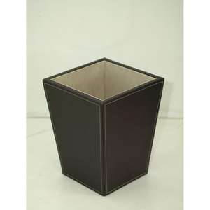 Poubelle carrée avec couvercle en cuir, poubelle écologique pour chambre à coucher, conteneur à déchets secs pour bureau - Product Image 6