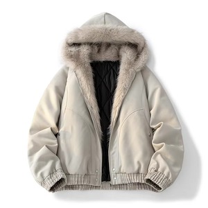 Men's Plus Size Winter Waterproof Casual Pufferfish Hooded Jacket Breathable Worsted Zipper 100% Down <b>Flare</b> Sleeve Design - Product Image 6