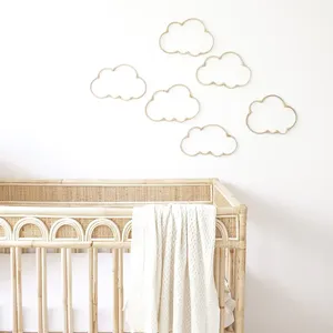 Décoration murale nuage en rotin tressé naturel pour chambre d'enfant, art tissé durable pour chambre de bébé - Product Image 3