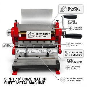 Manual Roller Bender Combination Sheet | <b>Metal</b> Rolling Machine | <b>Bench</b> Mount Steel | Forming Tool for Workshop | DIY Use Durable - Product Image 5