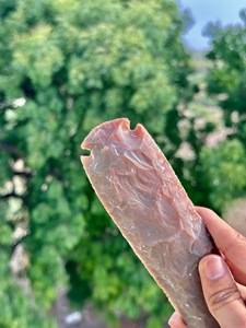 Pointe de flèche en forme de croissant de 12 pouces en jaspe fantaisie, artisanale, pour décoration intérieure et cadeau, fabriquée avec expertise, cristal dynamique, art du Gujarat, mascotte - Product Image 2