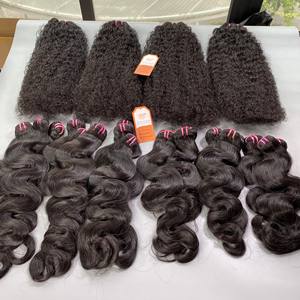 High Quality Grade 12A Wavy 100% <b>Real</b> <b>Human</b> <b>Hair</b> <b>Extensions</b> Tangle-Free and Healthy End Machine Weft Competitive Price - Product Image 5