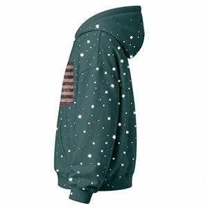 Sudadera con Capucha Oversize de Alta Calidad y Diseño Moderno en Color Verde Bosque, Estilo Urbano, con Hombros Caídos, en Algodón - Product Image 5