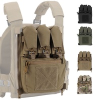 Panneau arrière extensible pour gilet tactique à fermeture éclair, compatible MOLLE, triple porte-chargeurs, activités d'entraînement en extérieur