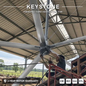 พัดลมเพดานขนาดใหญ่แบบประหยัดพลังงาน Keystone HVLS ช่วยรักษาสภาพแวดล้อมที่ดี ช่วยเพิ่มผลผลิตเฉลี่ยรายวัน ADG สำหรับลานขุนหมากป่า - Product Image 1