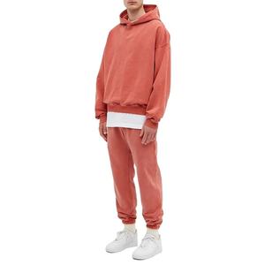 Sweat à capuche tricoté en molleton polyester/coton 500 GSM pour homme, coupe ample, manches évasées, épaules tombantes, design patchwork doublé et lavé sur mesure - Product Image 3