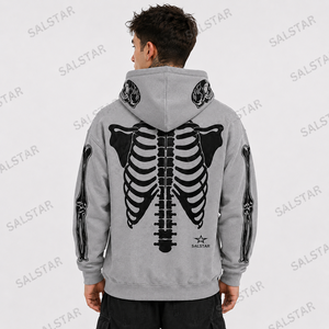 OEM <b>Skeleton</b> Sublimation <b>Hoodie</b> 3D All Over Print Polyester <b>Hoodie</b> for Streetwear - Product Image 4