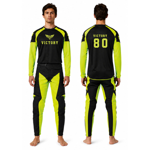 Custom Motocross Jersey & Pants Set Neon Yellow Black MX Racing Gear Off <b>Road</b> Dirt Bike Apparel for Men - Product Image 1