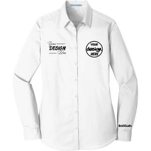 2025 Vestido de manga larga con botones para mujer personalizable LW100 bordado camisas de fácil cuidado con logotipo personalizado y textos - Product Image 2