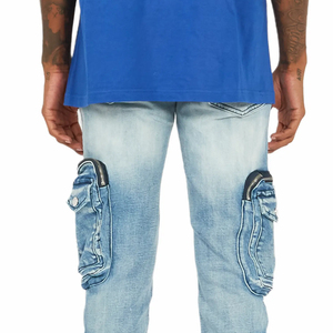 Pantalon en jean pour homme style hip-hop, coton, effet usé, haute qualité, design personnalisé, mode décontractée, toutes saisons, pantalon en denim pour homme - Product Image 6