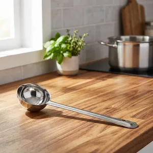 Cucharón Profundo de Acero Inoxidable Karchi Chacha |   Cuchara para servir sopa, leche y salsa |   Cucharón de Cocina Resistente para Servir y Cocinar - Product Image 6