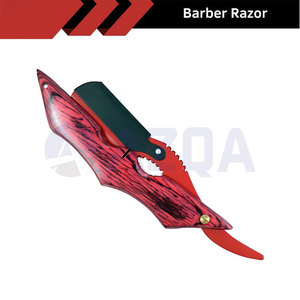 Premium Stainless Steel Barber Straight <b>Razor</b> with Red and Black Color Coated Professional Shaving Tool - Product Image 5