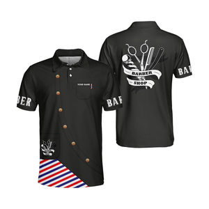 Salon Barber <b>T</b>-<b>Shirt</b> Wholesale Custom Logo Embroidery <b>Polyester</b> Casual Jersey Digital Print Quick Dry Breathable Factory Price - Product Image 3