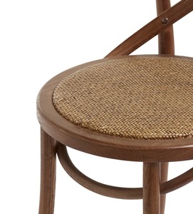 High quality material Cross <b>back</b> chair solid teak wood frame with woven natural rattan on the seat for wedding chair - Product Image 5