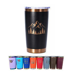 Gold Plated Electroplated <b>Cup</b> 20 oz Stainless Steel Tumbler <b>with</b> Gold Rim For Custom Laser Engraving Etching - Product Image 5