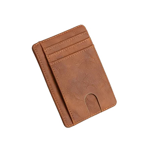 ที่ใส่บัตรหนังแท้ระดับพรีเมียมสำหรับผู้ชาย ป้องกัน RFID กระเป๋าสตางค์บางเฉียบ ที่ใส่บัตรเครดิตแบบมินิมอล ที่ใส่บัตรขนาดกะทัดรัดสำหรับใส่ในกระเป๋าหน้า - Product Image 3