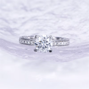 High Quality Wholesale Engagement Wedding Jewelry 1.3ct D VVS1 Round Lab Grown Diamond <b>Ring</b> - Product Image 1