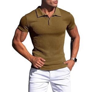 Polo de sport ajusté en polycoton, absorbant la transpiration, respirant, décontracté et élégant pour le quotidien - Product Image 1