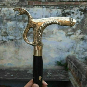 This luxury <b>white</b> walking stick features an ornate gold knob handle with decorative <b>hanging</b> chains available at wholesale prices - Product Image 6