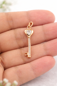 Collar de cadena con colgante de corazón en oro rosa, plata de ley 925 y circonita cúbica con acabado en oro rosa para mujer - Product Image 3