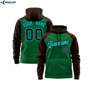 Sweat-shirt à capuche unisexe vert coupe classique avec impression par sublimation, poche, décontracté, pour l'hiver, en polaire, séchage rapide, logo frontal - Product Image 3