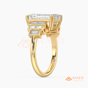 แหวนหมั้นเพชรโมอิสซาไนต์ทรงแอสเชอร์ ทองคำ 14K สีเหลืองทอง สไตล์วินเทจ เครื่องประดับเจ้าสาว ของขวัญยอดนิยมในสหรัฐอเมริกาสำหรับผู้หญิง - Product Image 6
