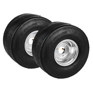 Paquete de 2 Ruedas Traseras de 11x6.5 Pulgadas para Go Kart, Llantas de Aleación de Aluminio con Neumáticos de Goma, Compatibles con el Patrón de Pernos para Carreras de Go Karts - Product Image 1
