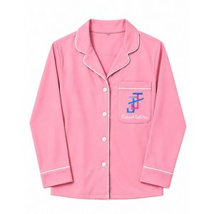 Conjunto de Pijama Personalizado para Mujer, Estilo Jack and Jill, Suave, de Manga Larga, con Botones, Dos Piezas, Top y Pantalones, Ropa de Dormir Cómoda para Damas - Product Image 1