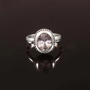 Anillo de Circonio Natural – Plata de Ley 925, Ovalado, Hecho a Mano, Joyería de Compromiso - Product Image 4