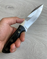 Couteau de chasse droit de 8 pouces en acier inoxydable de qualité industrielle, lame pleine longueur, pointe tombante, manche en bois