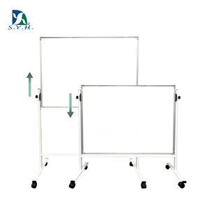 Pizarra blanca metálica de doble cara reversible con soporte y ruedas - Product Image 4