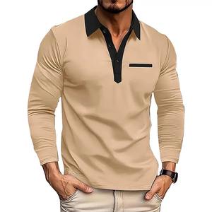 Polo de golf pour hommes de haute qualité, populaire, 50 % polyester, 50 % élasthanne, extensible dans quatre directions, avec fermeture éclair 1/4, logo en relief, personnalisable OEM - Product Image 1