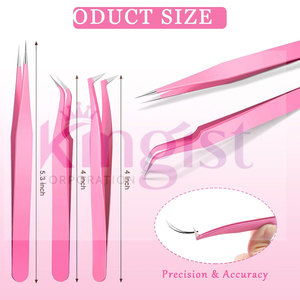Ensemble de pinces à cils avec étui, logo personnalisé, acier inoxydable bleu, logo sur mesure - Product Image 2