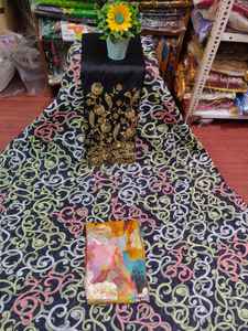 Nouveauté 2026 : Tissu en voile de coton 100 % jacquard uni, motif cercles multicolores, style somalien glamour pour filles - Product Image 6