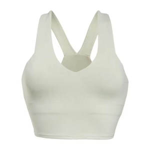 Top deportivo corto de yoga para gimnasio y entrenamiento, con logo personalizado OEM, de secado rápido, con dobladillo curvo, para mujer. - Product Image 5