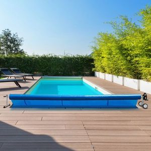 Set Avvolgitore per Copertura Solare in Alluminio da 22 Piedi per Piscine Interrate, Coperture e Avvolgitori per Piscine - Product Image 2