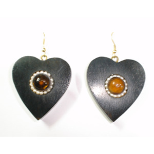 AYAANS CREATIONS Pendientes de madera con baño de aleación de zinc, modernos pendientes de boda para mujer - Product Image 1