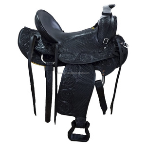 Selle de cheval sculptée à la main de luxe Western Roping Ranch Selle de course de plaisir Selle d'équitation Produits de course de chevaux anglais de l'Inde - Product Image 5