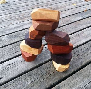 Jeu de pierres d'équilibre Montessori carrées en bois, fait main, écologique, jouet pour enfants, idéal pour anniversaires et cadeaux de pendaison de crémaillère, vente en gros - Product Image 1