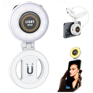 2-in-1 Magnetic RGB Selfie Light & Foldable Phone <b>Stand</b> Portable Dual-Axis Rotatable Fill Light with 3 Light Modes for Phone - Product Image 4