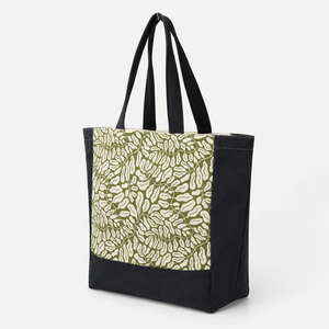 Custom Printed Cotton <b>Canvas</b> Tote Bag 310 GSM Natural Two Tone Black Gusset Promotional <b>Shopper</b> Wholesale OEM ODM Private Label - Product Image 3
