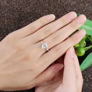 Floral Style 2CT Oval Cut Moissanite Cluster <b>Ring</b> Original 925 Silver Rose Plated for Wedding Engagement Gift Charms for Bride - Product Image 4