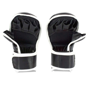 New High Quality Adjustable Strap Grappling Half Fingers Open Plam Pro Leather MMA Gloves Training & Sparring Gear Muay Thai - Product Image 6