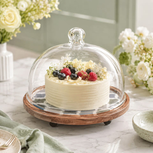 Golden Brass <b>Cake</b> Platter With Glass <b>Dome</b> Cover Hemisphere Shape Reusable Dessert Display <b>Stand</b> Countertop <b>Cake</b> <b>Dome</b> - Product Image 6