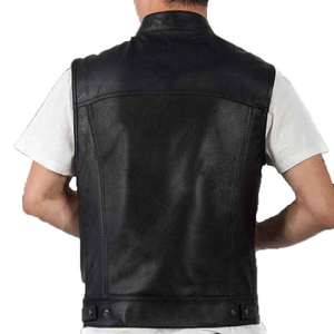 Men's New Custom Casual Motorbike <b>Vest</b> Cowhide Original Genuine Leather Waistcoat High Quality XL Best Design Racing Motorcycle - Product Image 4