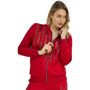 ชุดวอร์มออกกำลังกายแบบซิปเต็มตัวประดับเพชรเทียมสำหรับผู้ชาย เป็นมิตรกับสิ่งแวดล้อม ขายส่งแบบ OEM พร้อมวัสดุล่าสุด - Product Image 3