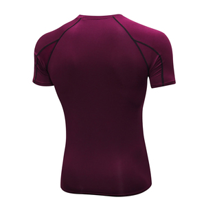 Purple, Short-Sleeve <b>Men's</b> <b>Compression</b> Athletic T-Shirt Suitable <b>for</b> Gym Workouts and Running. - Product Image 4