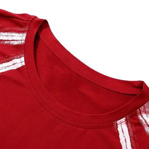 T-shirt en coton surdimensionné personnalisé pour hommes délavé à l'acide bicolore respirant décontracté design grande taille - Product Image 5